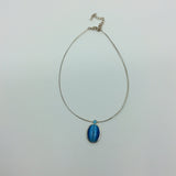 Blue Gemstone Wire Necklace -  In Her Shoes YW