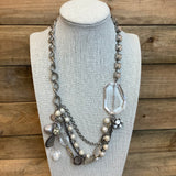 Pearl and Crystal Necklace -  In Her Shoes YW